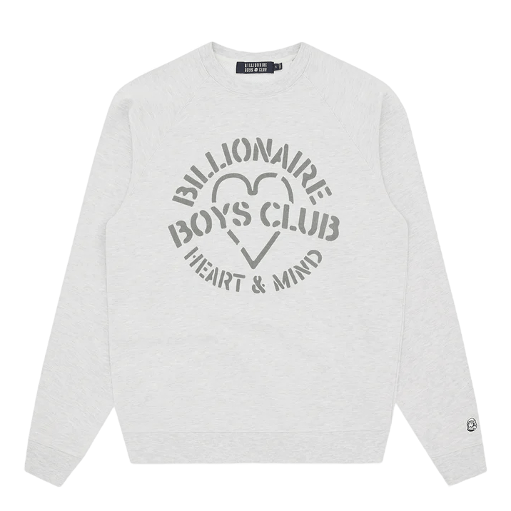 Heart & Mind Stencil Crewneck Heather Ash