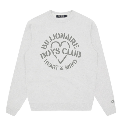 Heart & Mind Stencil Crewneck Heather Ash