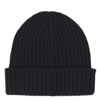 Alpha Square Rib Knit Beanie Black