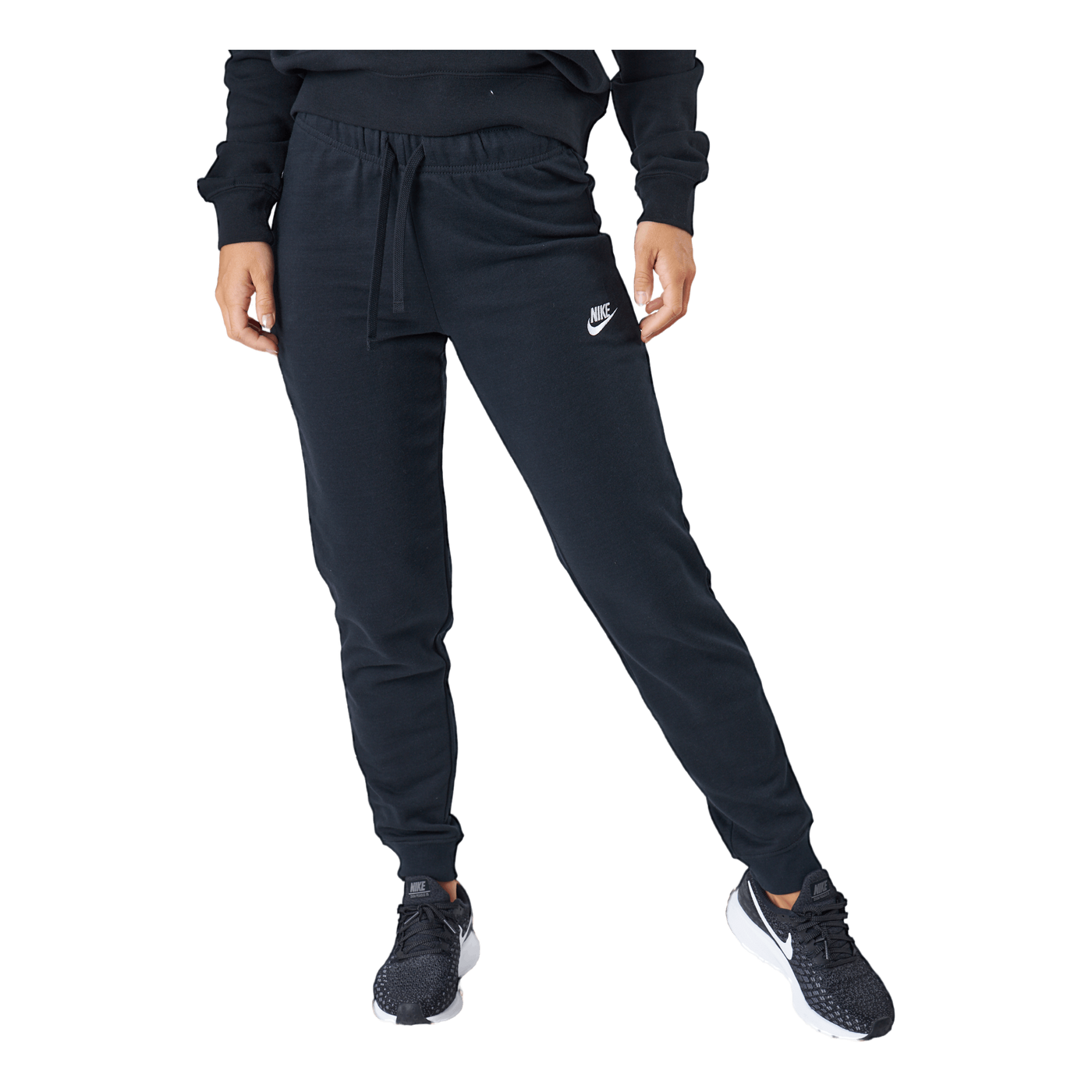 Sportswear Club Fleece Women's Mid-Rise Pants BLACK/WHITE