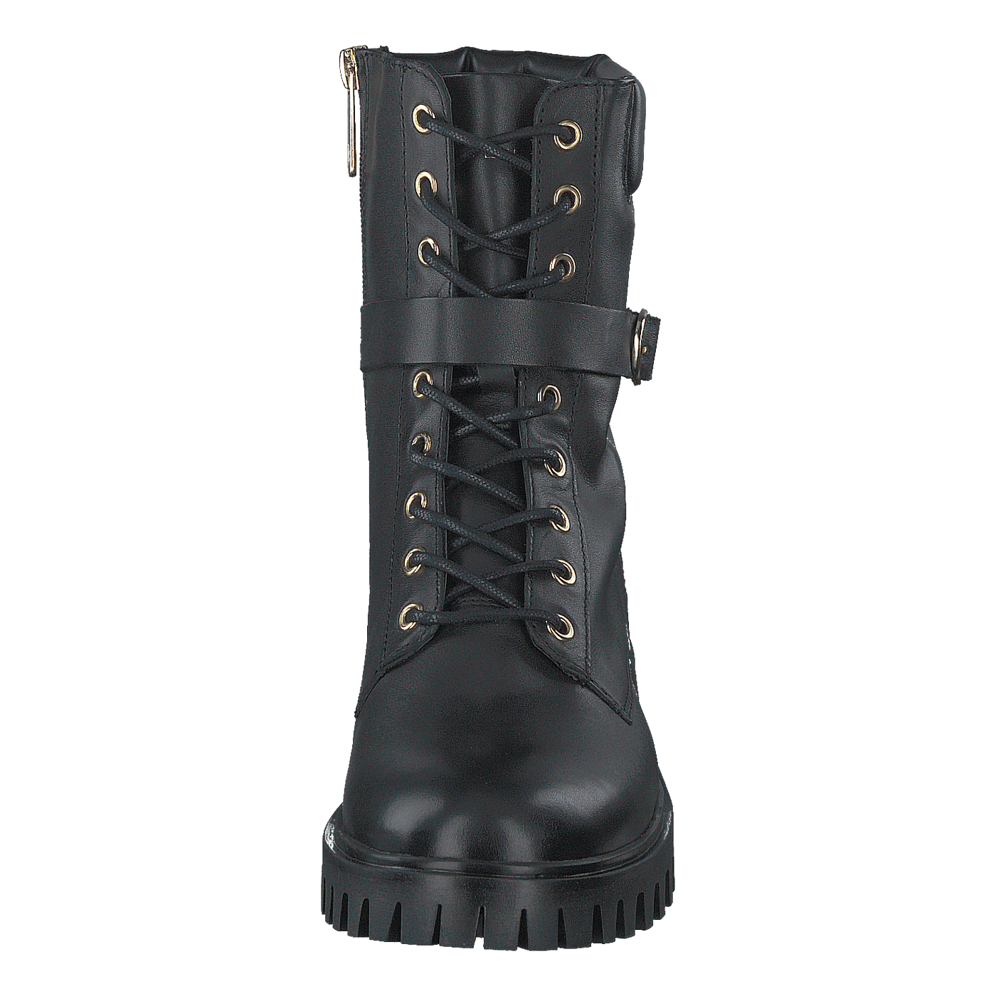 Buckle Lace Up Boot Black