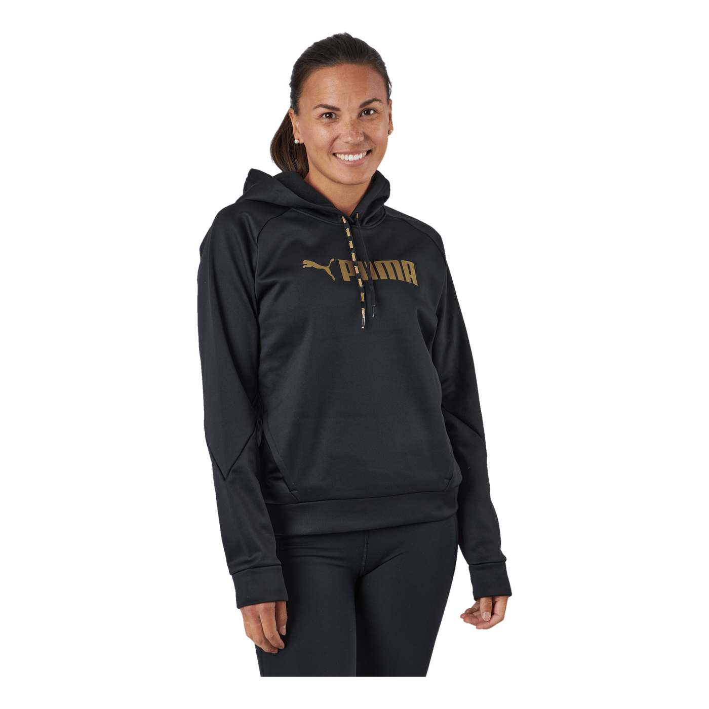 Puma Fit Tech Knit Po Hoodie Puma Black-metallic Gold