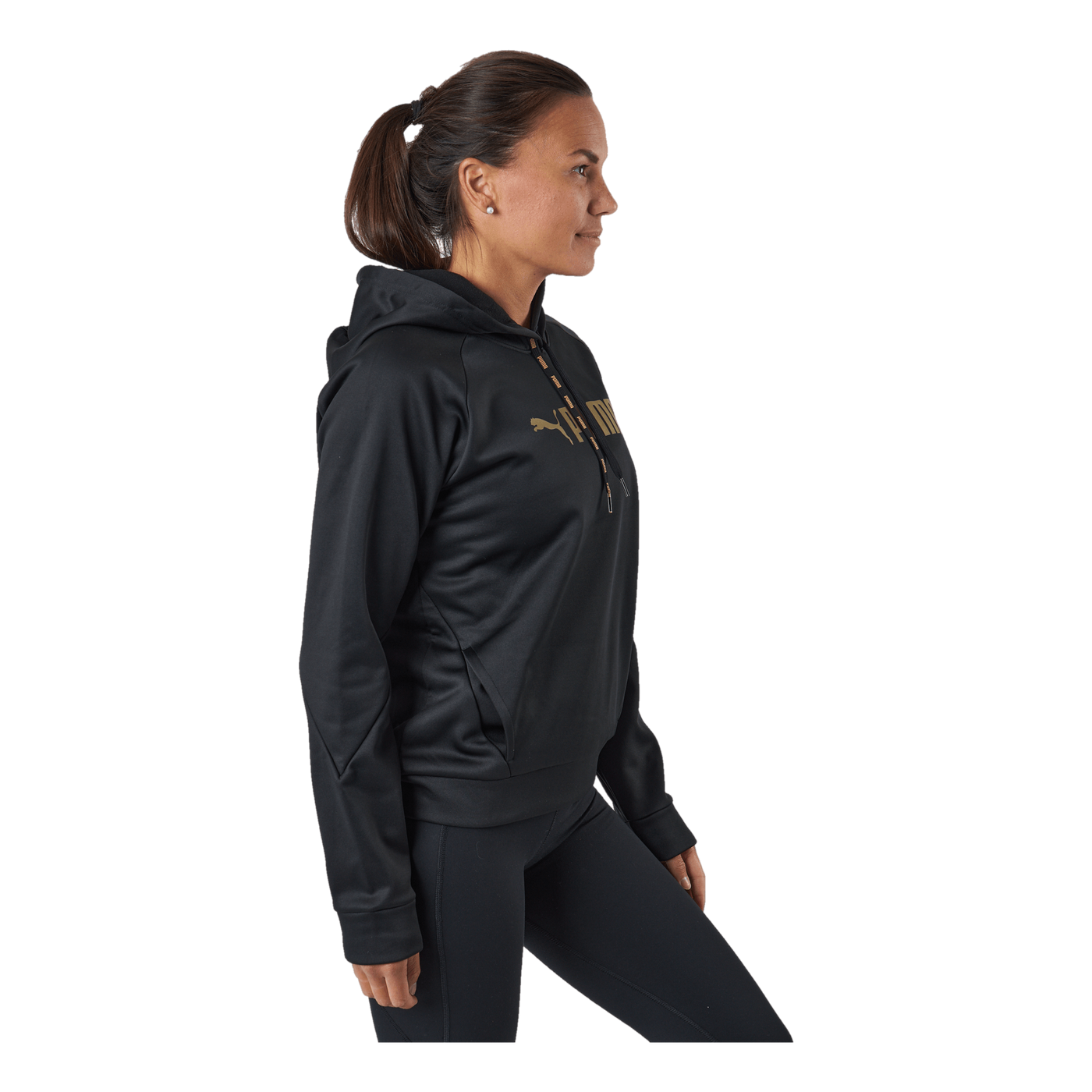 Puma Fit Tech Knit Po Hoodie Puma Black-metallic Gold