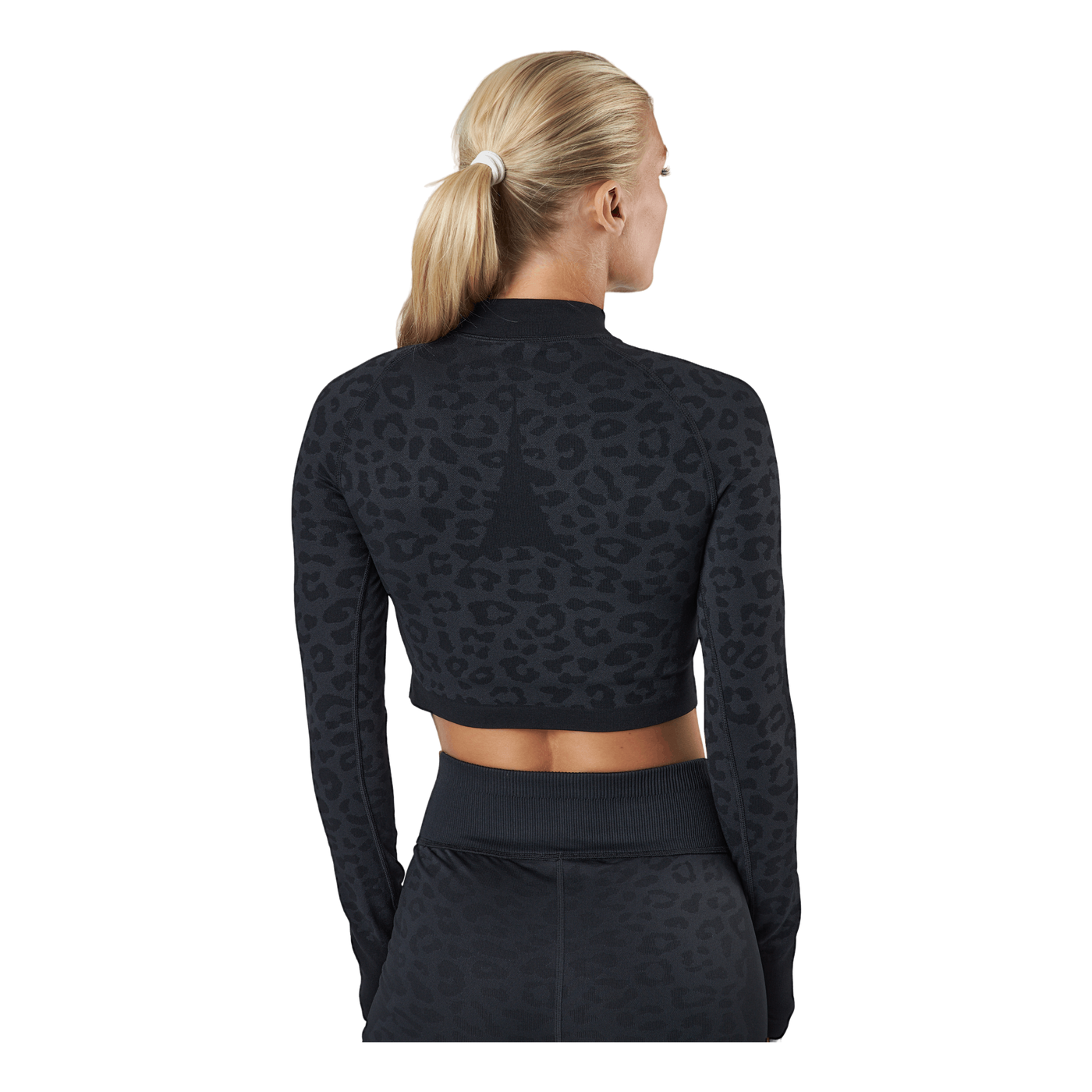 Formknit Seamless Cropped 1/4  Puma Black-leopard Print