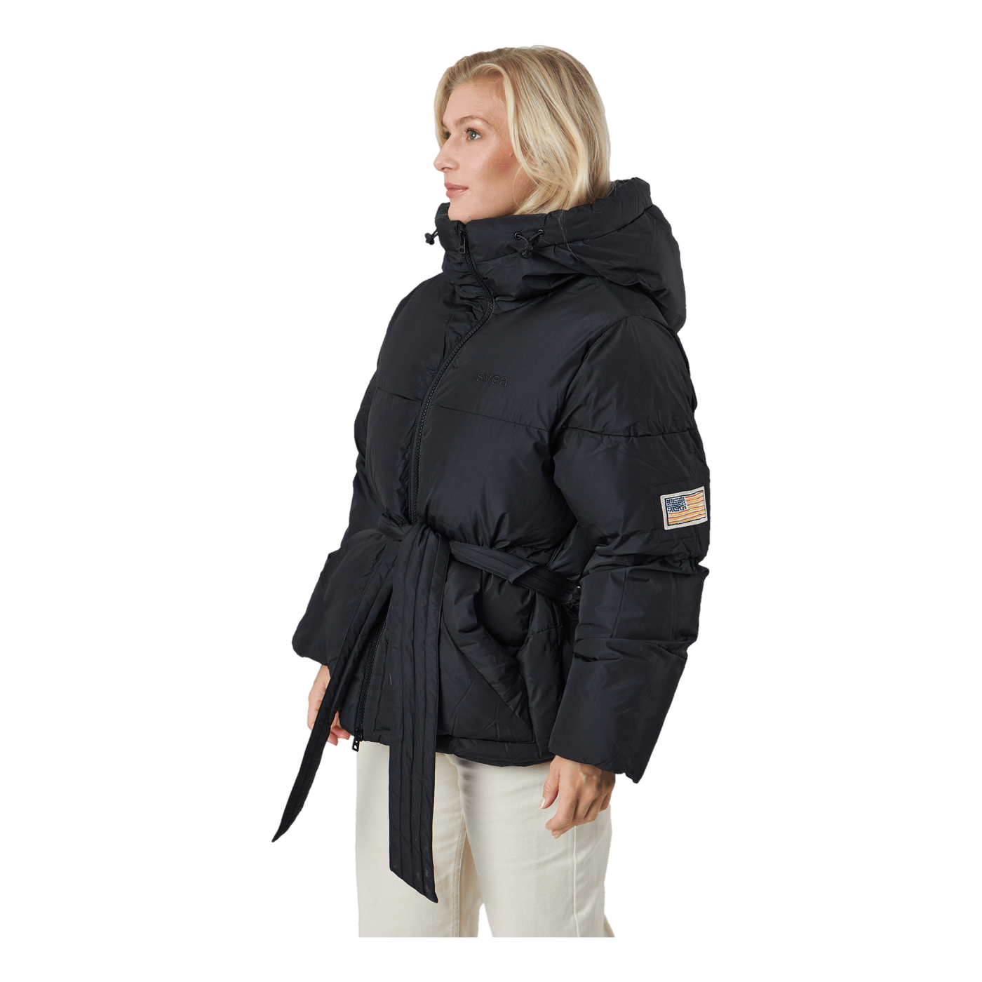 Beltet Short Padded Hood Jacke Black