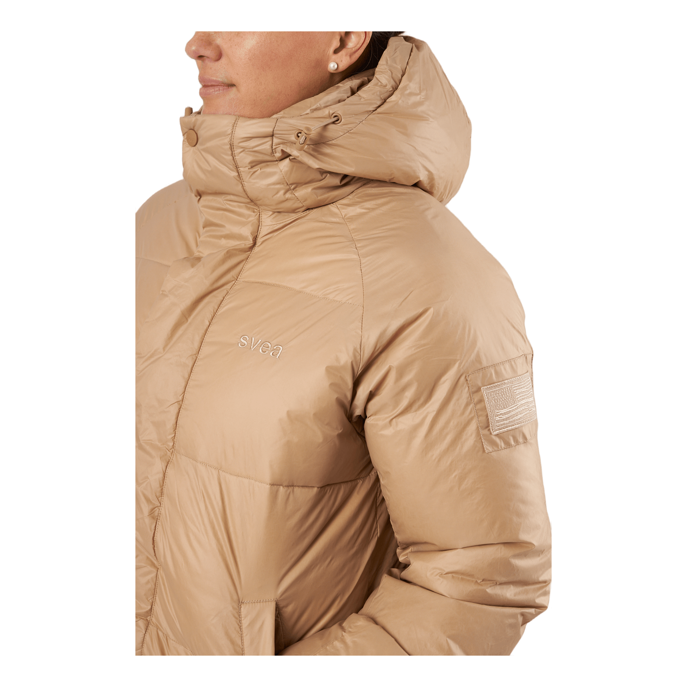 Loose Hood Coat Camel Brown