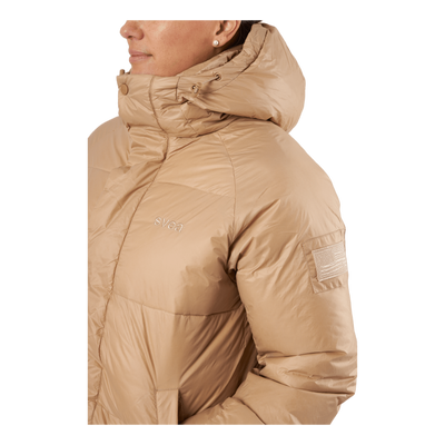 Loose Hood Coat Camel Brown