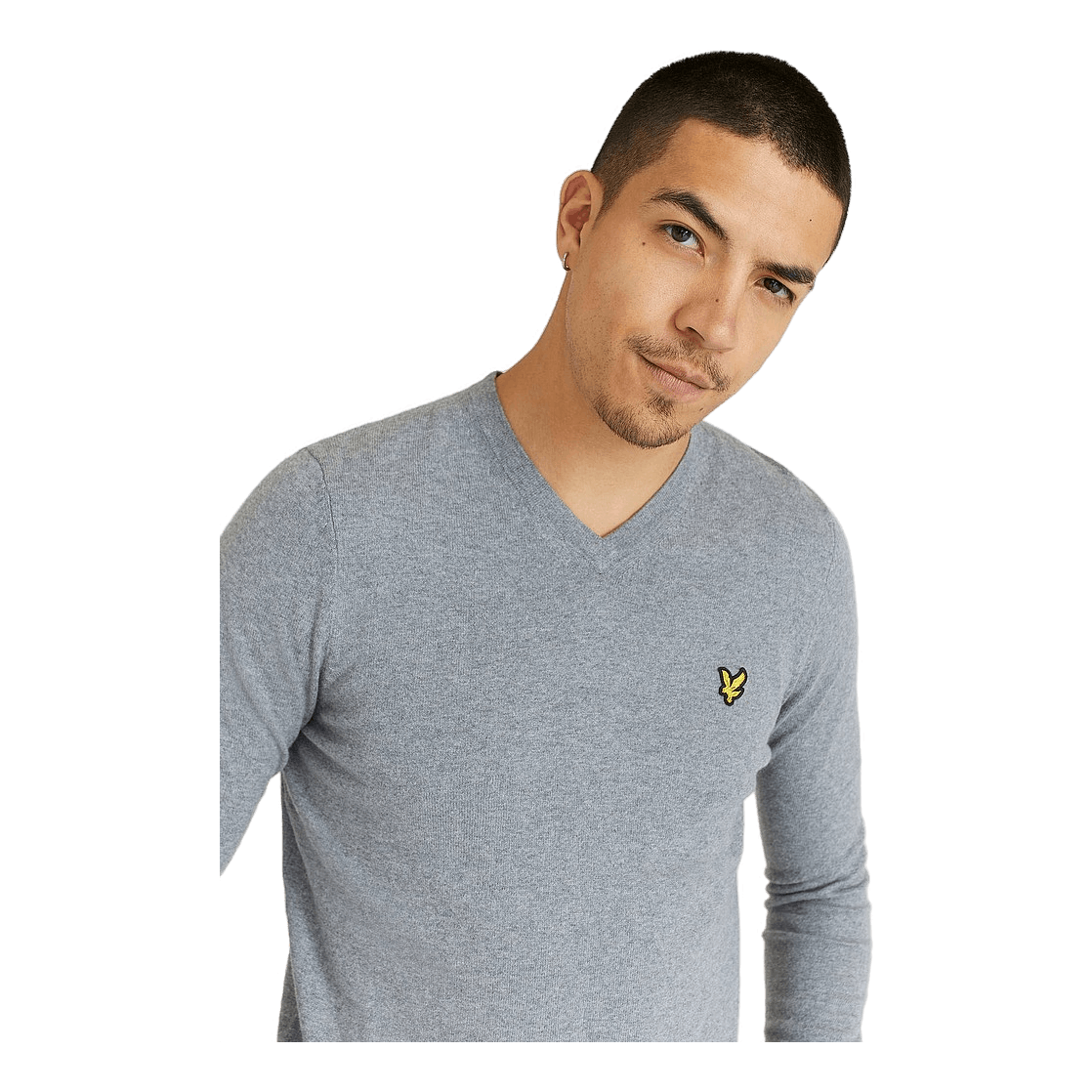 Cotton Merino V Neck Jumper Mid