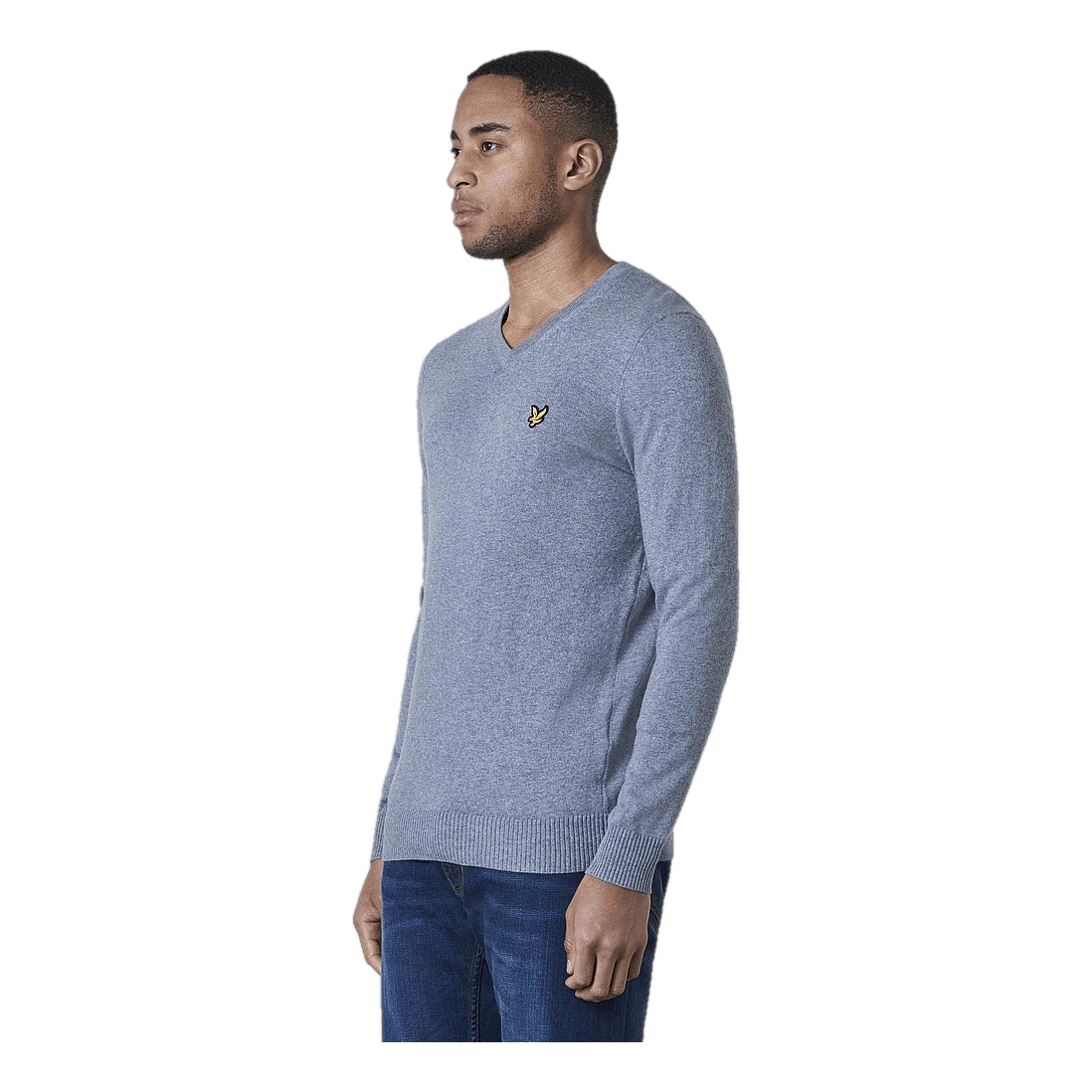 Cotton Merino V Neck Jumper Mid