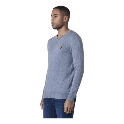 Cotton Merino V Neck Jumper Mid