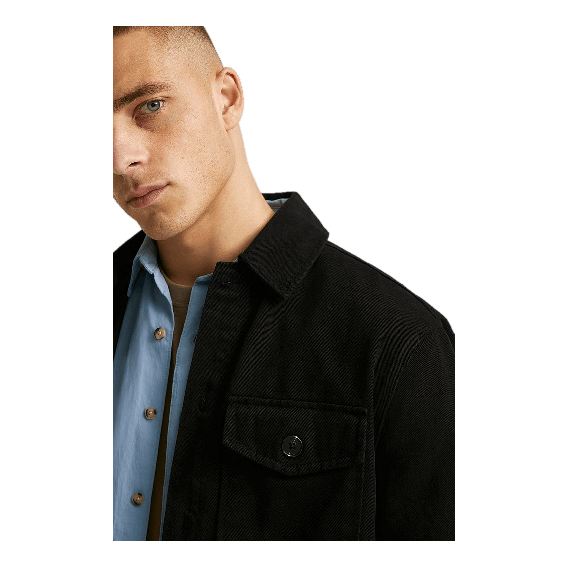 Relaxed Twill Overshirt Black