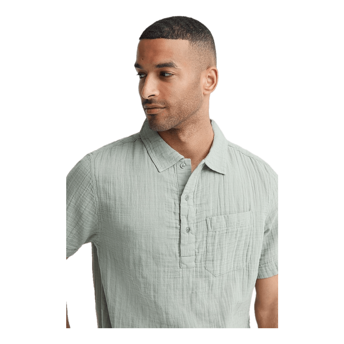 Soft Half Placket Shirt Dk Mint