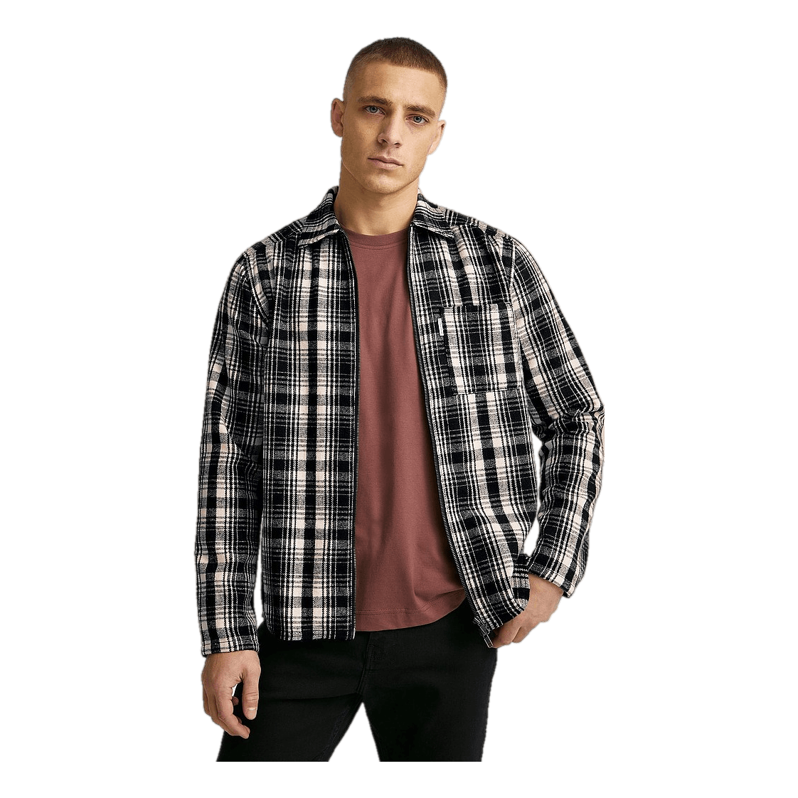 Studio Total Zip Check Overshirt