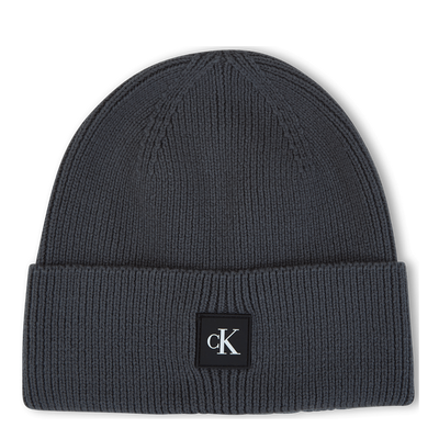 Calvin Klein Monogram Rubber Patch Beanie Prc - Industrial