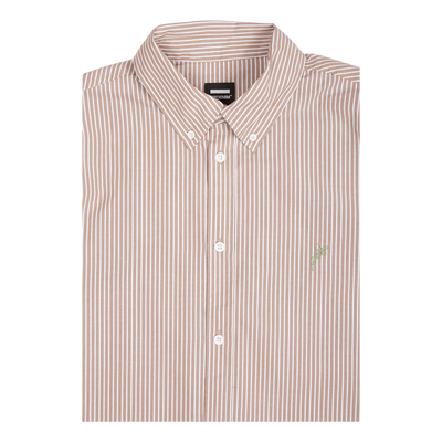 State Poplin Shirt Nougat Stripe Bloom