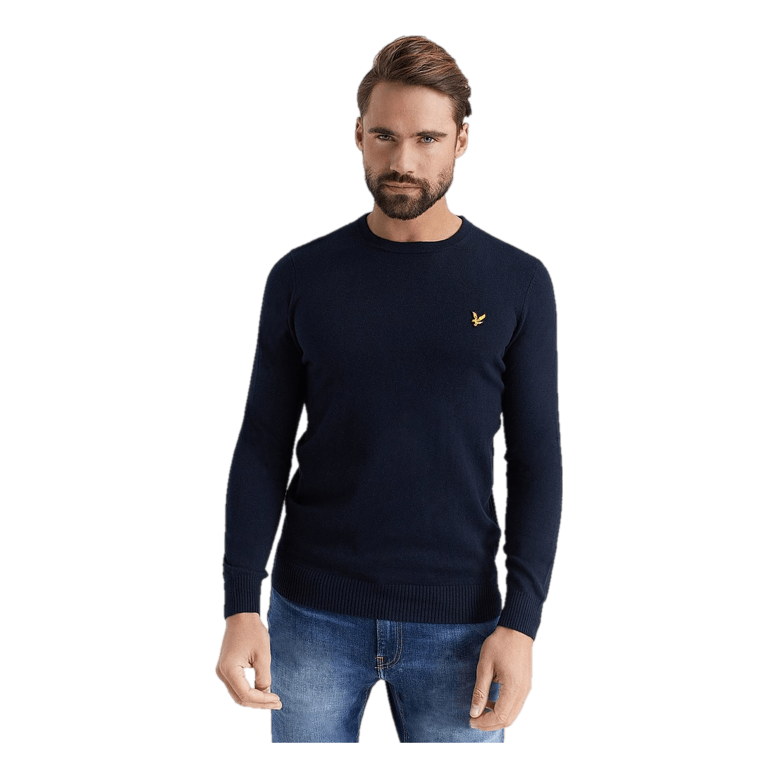 Cotton Merino Crew Jumper Dark