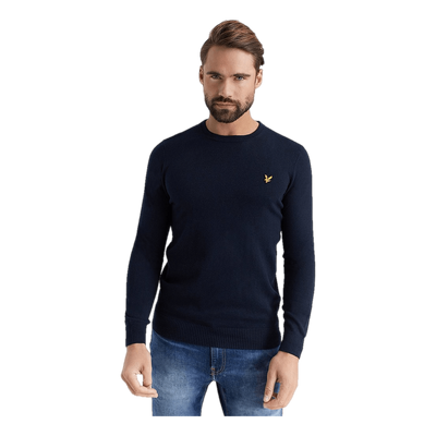 Cotton Merino Crew Jumper Dark