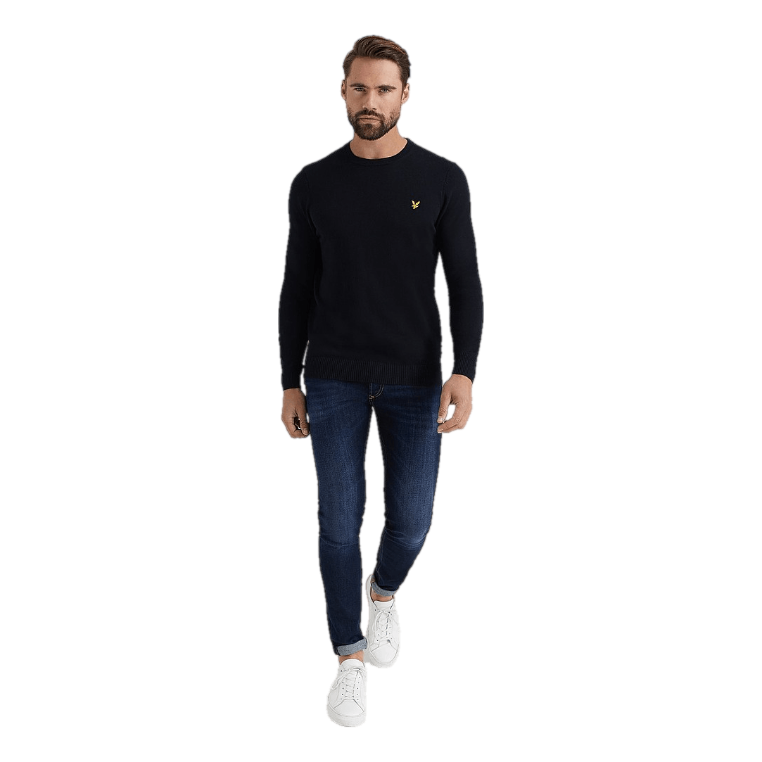 Cotton Merino Crew Jumper Jet