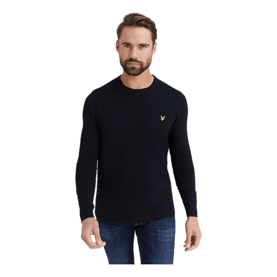 Cotton Merino Crew Jumper Jet