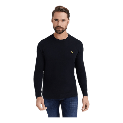 Cotton Merino Crew Jumper Jet