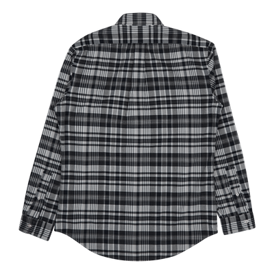 Custom Fit Plaid Oxford Shirt Grey Heather / Navy Multi