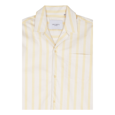 Les Deux Lawson Stripe Ss Shirt lemon Sorbet