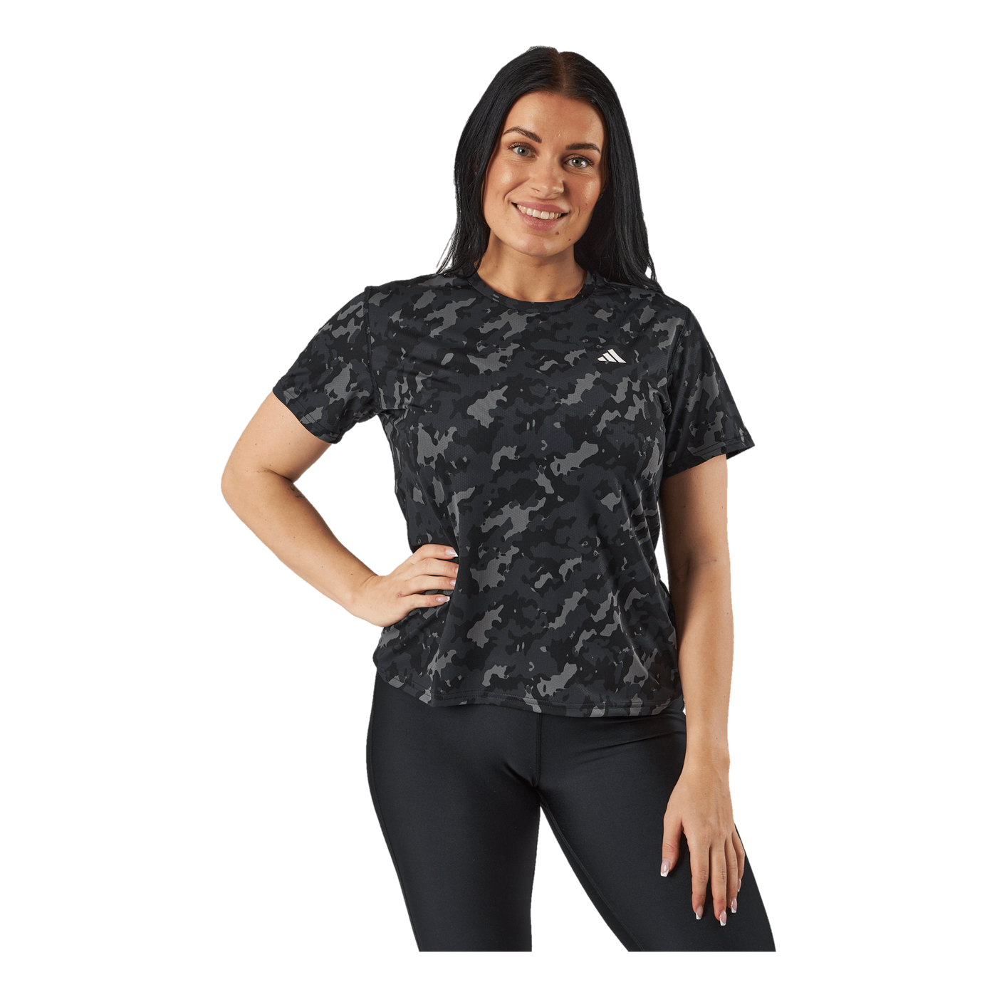 Own the Run Camo Running T-Shirt Black