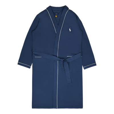 Cotton-Blend Jersey Robe Clancy Blue