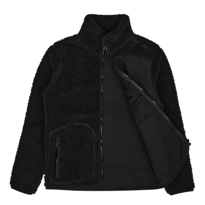Contrast Pile Jacket Black