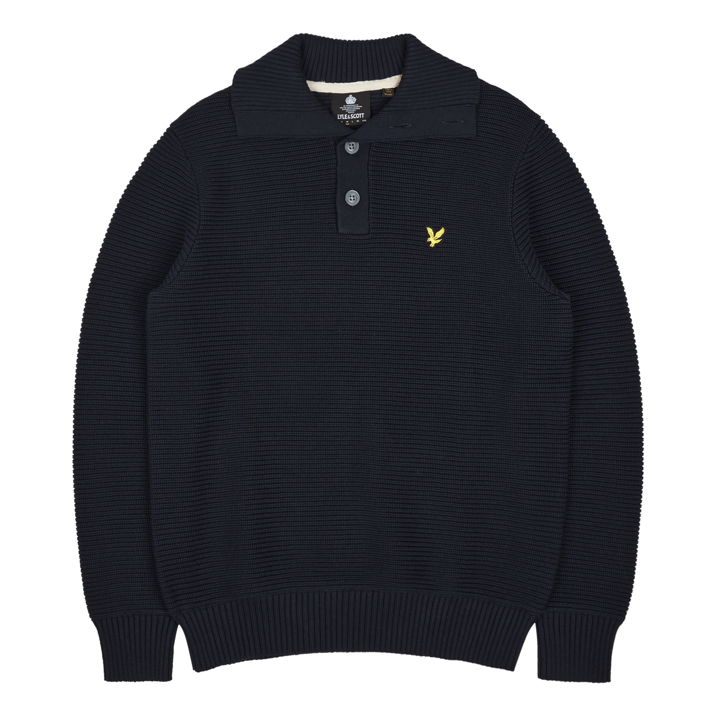 Lyle & Scott Chunky Rib Button Neck Z271 Dark