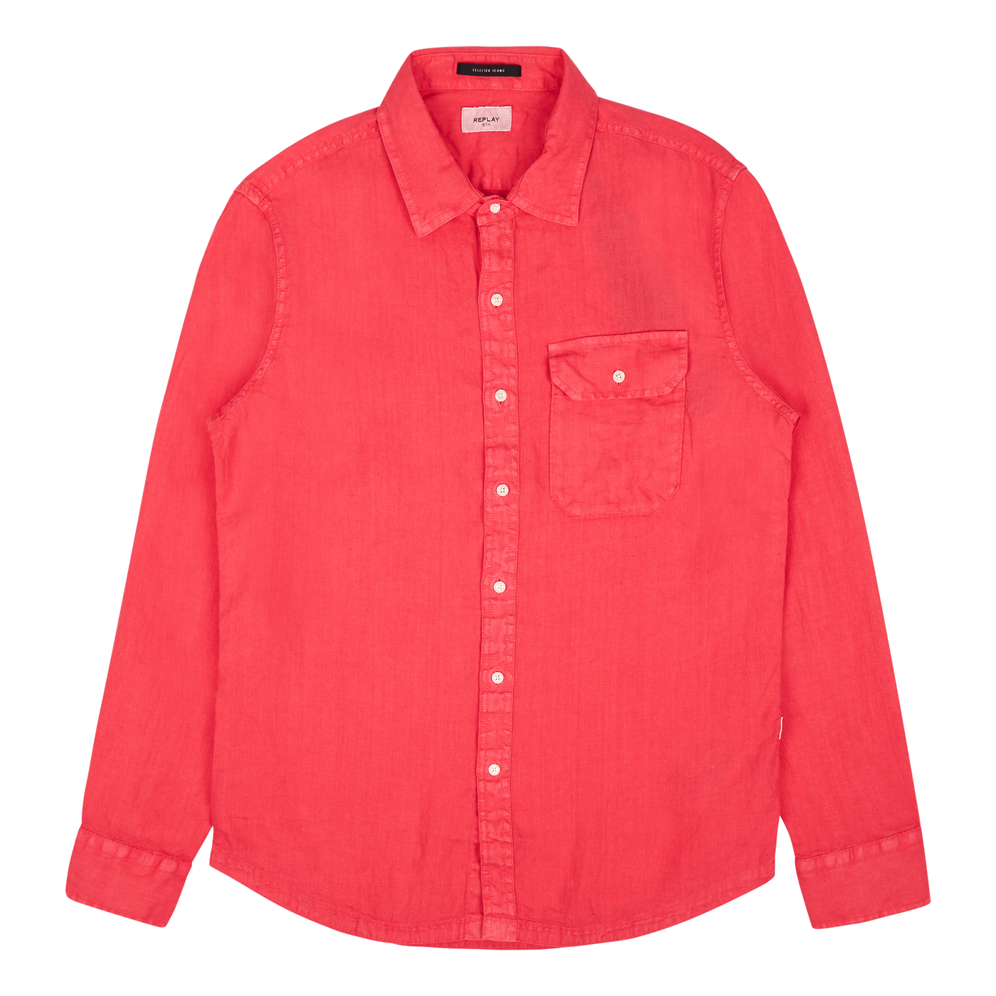 Replay Linen Shirt 259 Coral Red