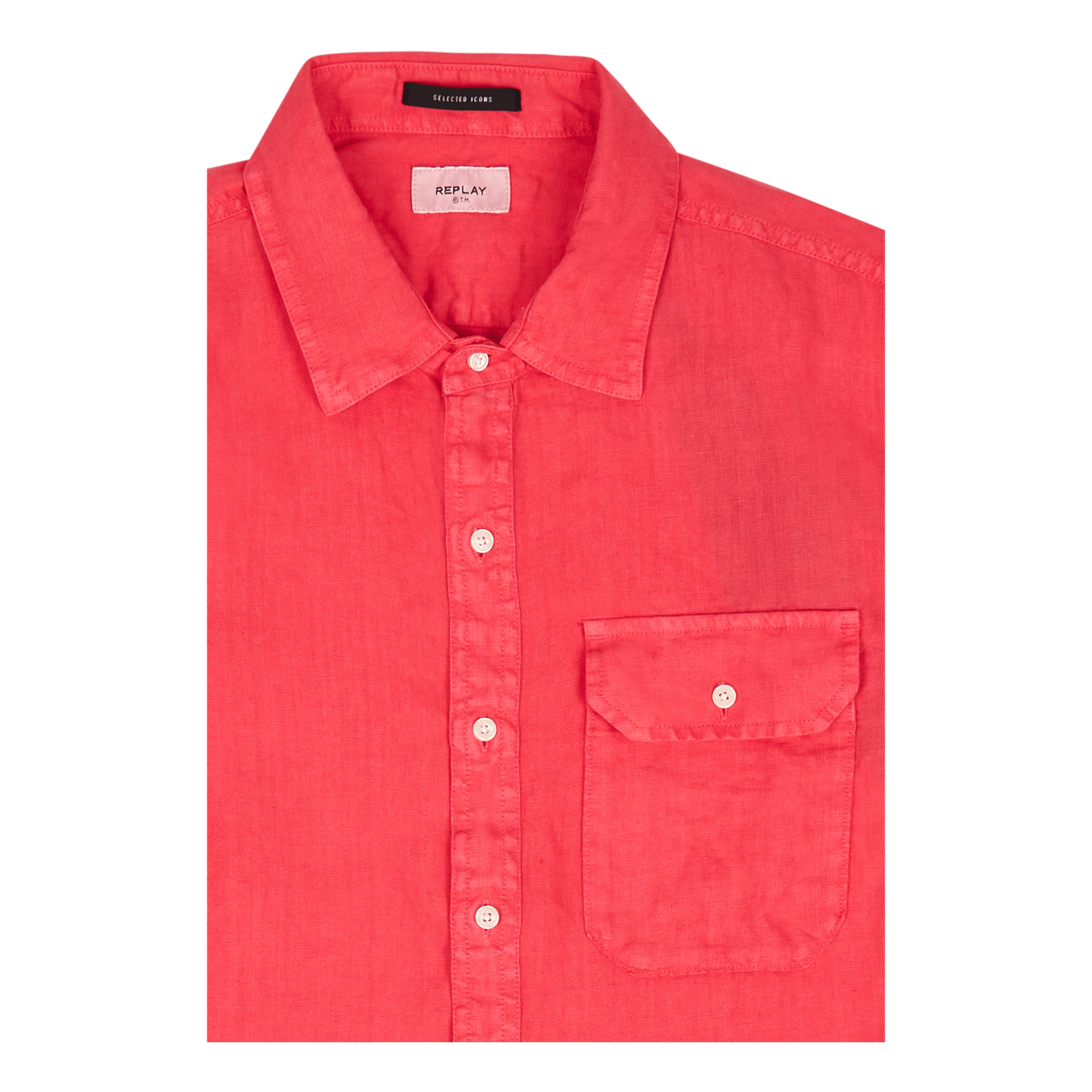 Replay Linen Shirt 259 Coral Red