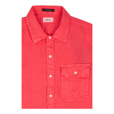 Replay Linen Shirt 259 Coral Red