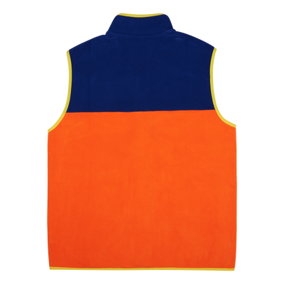 Color-Blocked Brushed Fleece Vest Sailing Orange Multi