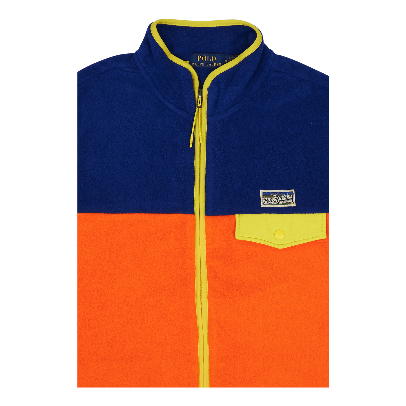 Color-Blocked Brushed Fleece Vest Sailing Orange Multi