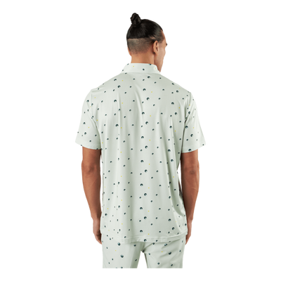 Ultimate365 Allover Print Golf Polo Shirt Linen Green / Shadow Green / Impact Yellow