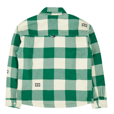 Sherpa Lined Checked Shirt Green