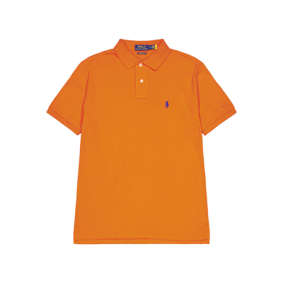 Custom Slim Fit Mesh Polo Shirt Sailing Orange