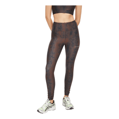 Printed High Waist Tights Brown Snake