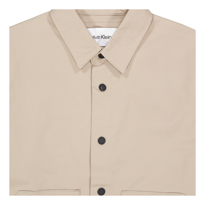 Modern Twill Overshirt Pkr - Grey