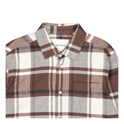 Les Deux Jeremy Flannel Shirt Dusty Teak