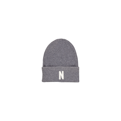 Merino Lambswool Rib N Logo Be Grey Melange