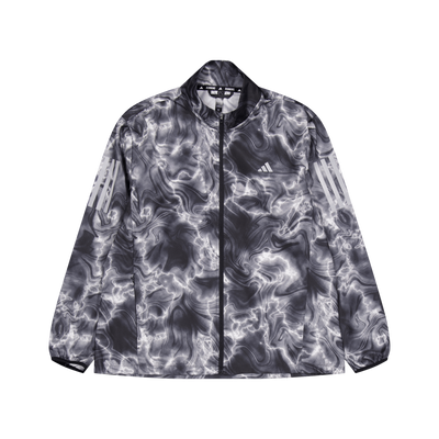 Own the Run Allover Print Hooded Running Windbreaker White