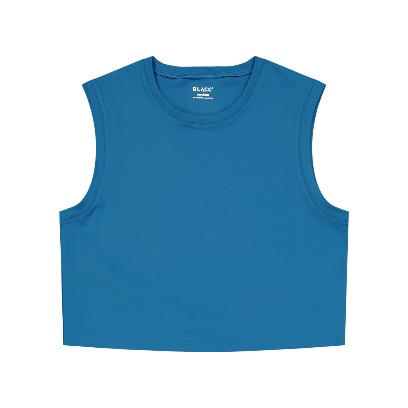 Ella Overlap Crop Top Blue Coral