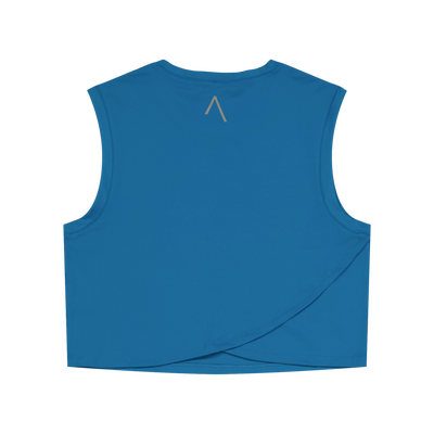 Ella Overlap Crop Top Blue Coral