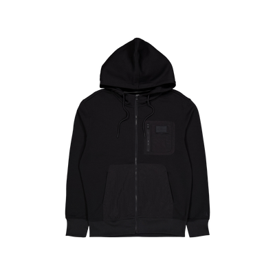 Mix Media Zip Through Hoodie Beh