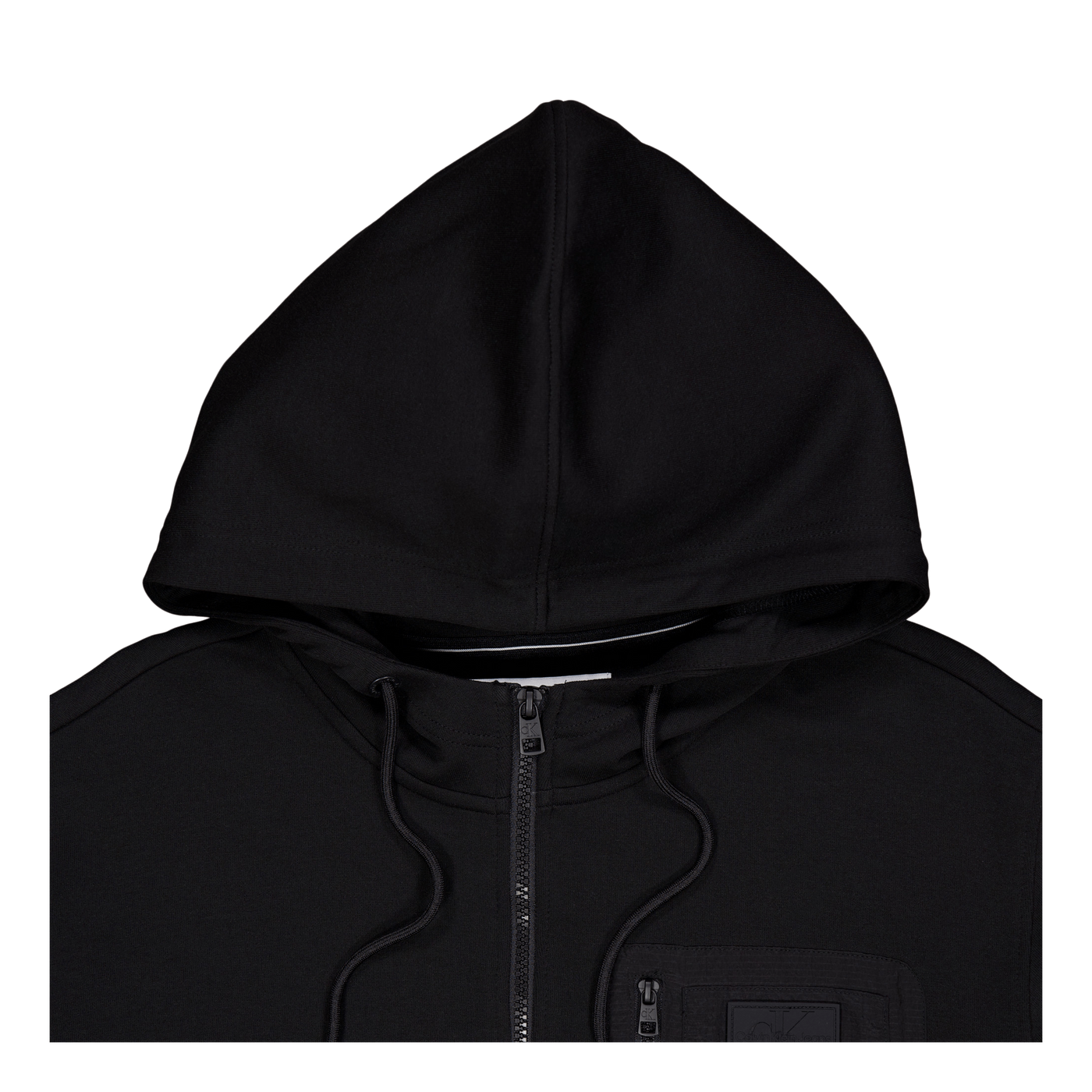 Mix Media Zip Through Hoodie Beh