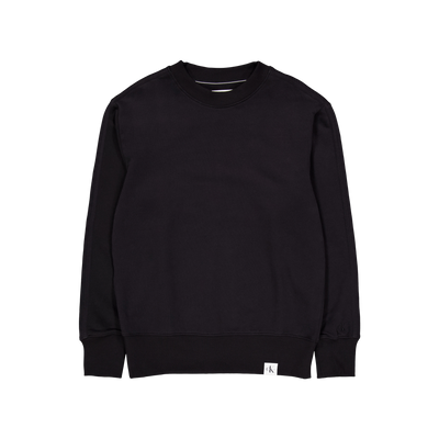 Woven Tab Crew Neck Beh