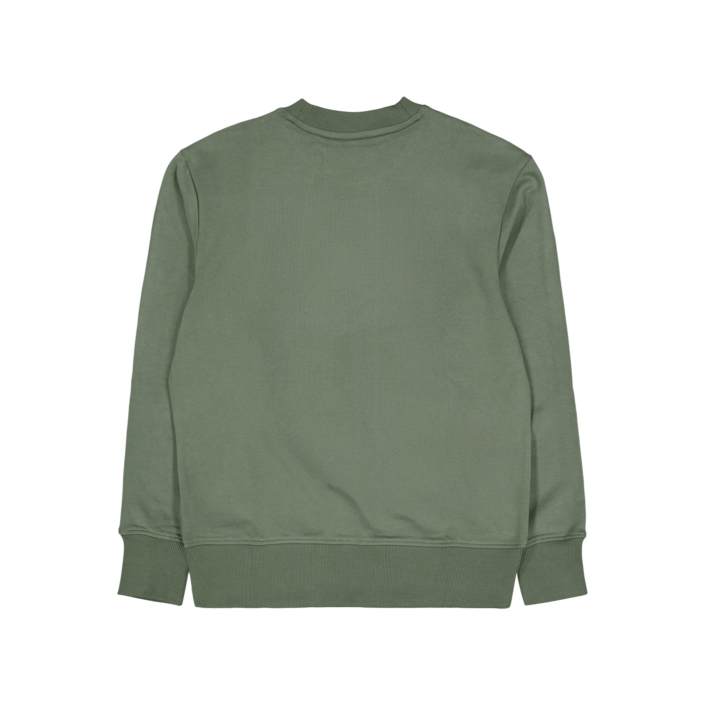 Woven Tab Crew Neck Llp - Thyme