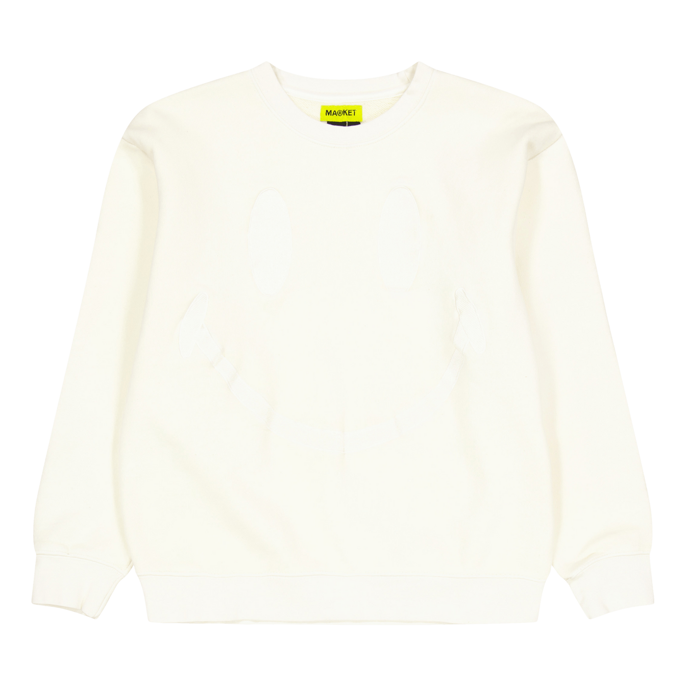 Smiley Oversized Crew Neck Swe Cream